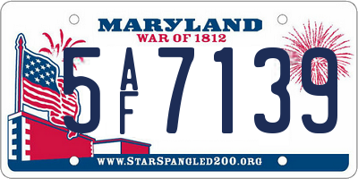 MD license plate 5AF7139