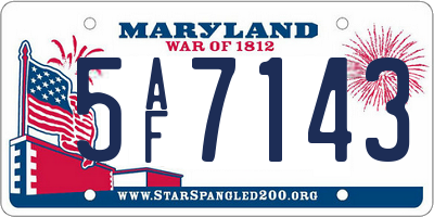 MD license plate 5AF7143