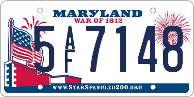 MD license plate 5AF7148