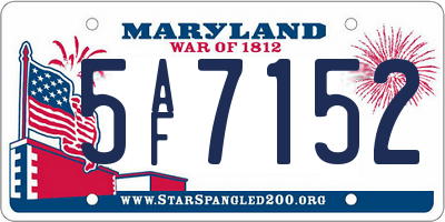 MD license plate 5AF7152