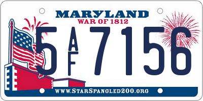 MD license plate 5AF7156