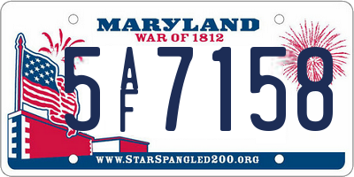 MD license plate 5AF7158