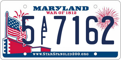 MD license plate 5AF7162