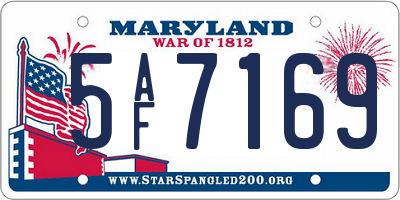 MD license plate 5AF7169