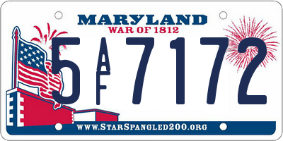 MD license plate 5AF7172