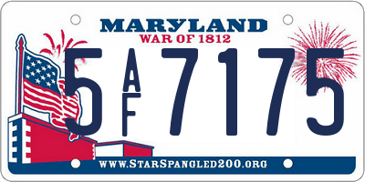 MD license plate 5AF7175