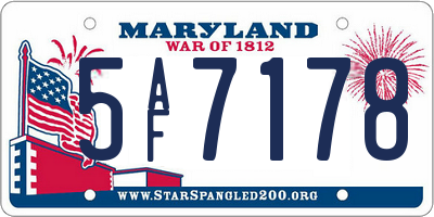 MD license plate 5AF7178