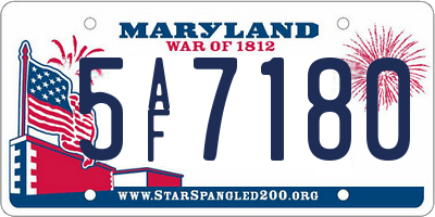 MD license plate 5AF7180