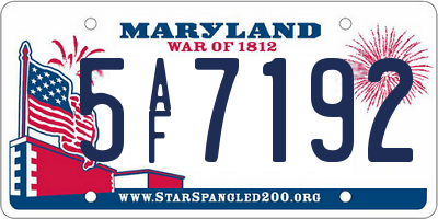 MD license plate 5AF7192