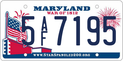 MD license plate 5AF7195