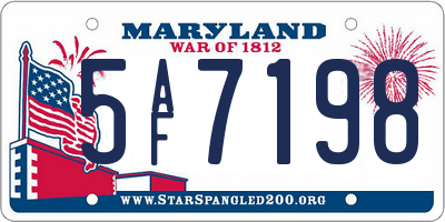 MD license plate 5AF7198