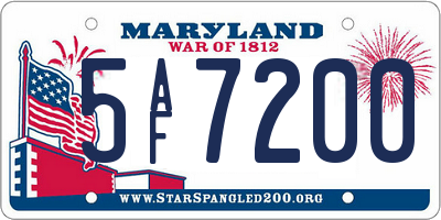 MD license plate 5AF7200