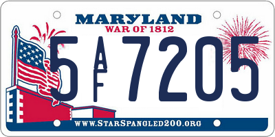 MD license plate 5AF7205