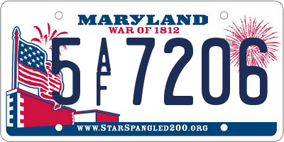 MD license plate 5AF7206