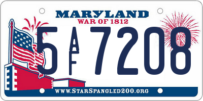 MD license plate 5AF7208
