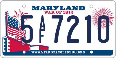 MD license plate 5AF7210