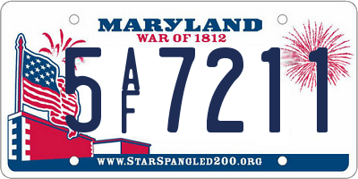 MD license plate 5AF7211