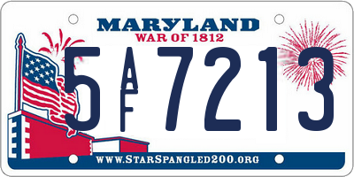 MD license plate 5AF7213