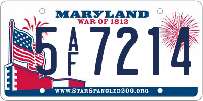 MD license plate 5AF7214