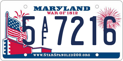 MD license plate 5AF7216