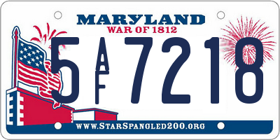 MD license plate 5AF7218