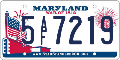 MD license plate 5AF7219