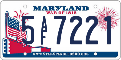MD license plate 5AF7221