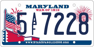 MD license plate 5AF7228