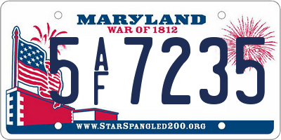 MD license plate 5AF7235