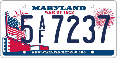 MD license plate 5AF7237