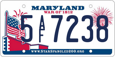 MD license plate 5AF7238