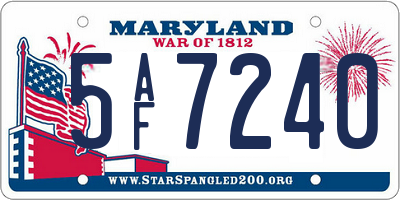 MD license plate 5AF7240