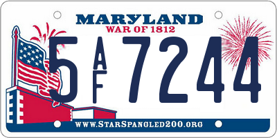 MD license plate 5AF7244