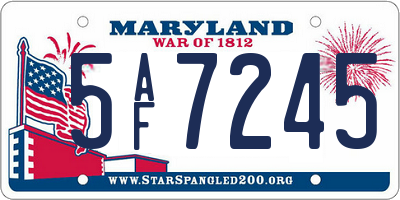 MD license plate 5AF7245