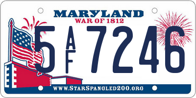 MD license plate 5AF7246