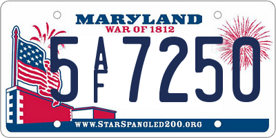 MD license plate 5AF7250