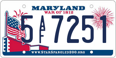 MD license plate 5AF7251