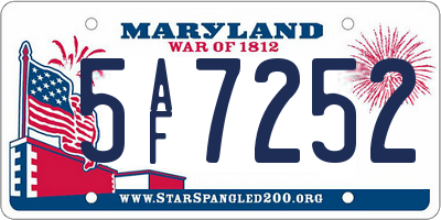 MD license plate 5AF7252