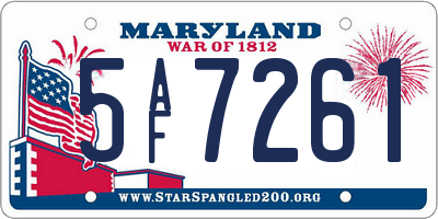 MD license plate 5AF7261