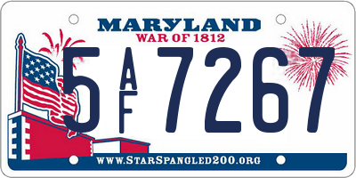 MD license plate 5AF7267