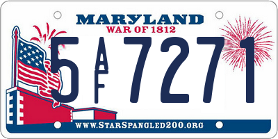 MD license plate 5AF7271