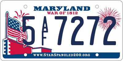 MD license plate 5AF7272