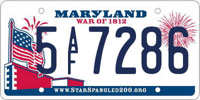 MD license plate 5AF7286