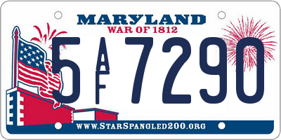 MD license plate 5AF7290