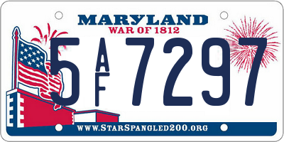 MD license plate 5AF7297