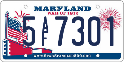 MD license plate 5AF7301