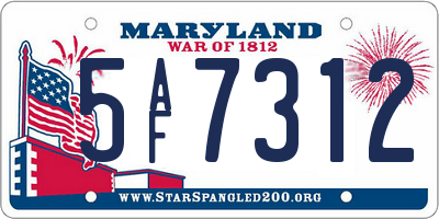 MD license plate 5AF7312