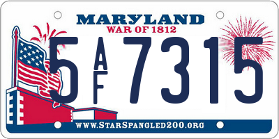 MD license plate 5AF7315
