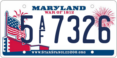 MD license plate 5AF7326