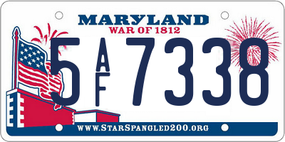 MD license plate 5AF7338